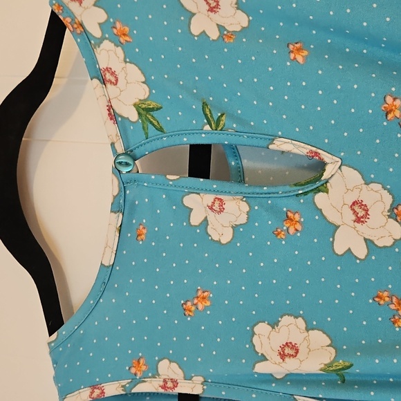 Love Alexa Womens XL Romper With Long Skirt Ties In Front Flowy Stretchy Soft - Picture 5 of 6